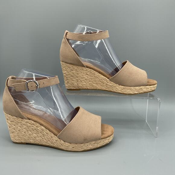 NEW Style & Co Women’s Seleeney Espadrille Wedge Sandals Tan Size 7.5W - Picture 1 of 10